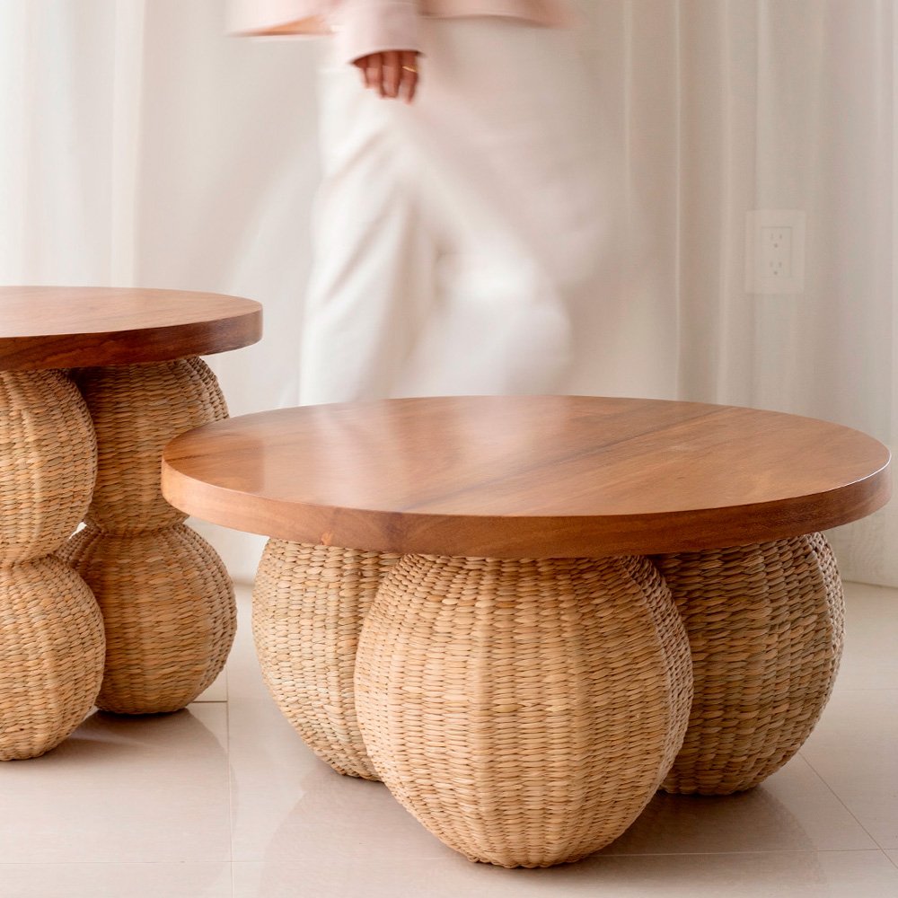 MESA AUXILIAR TEJIDA BASAMENTO